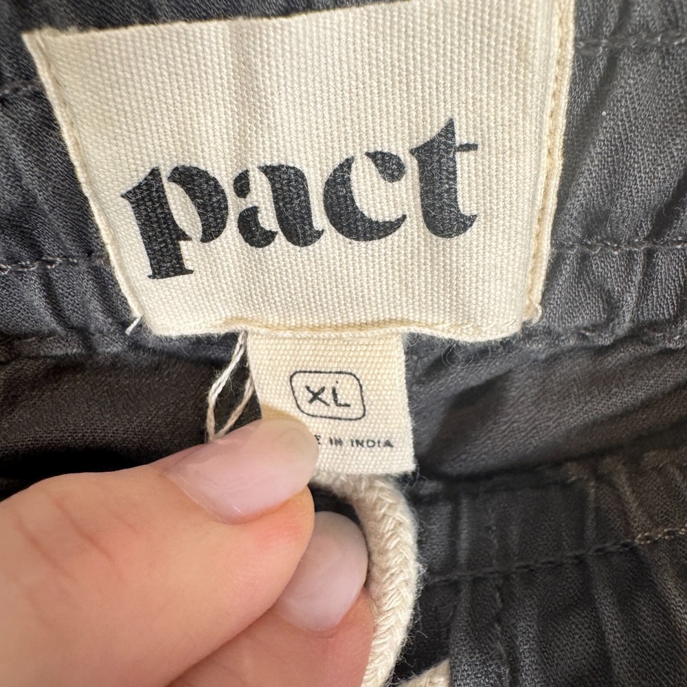 Pact Shorts Organic Cotton Stretch Pull On Pocket Drawstring Gray Size Xlarge XL - Picture 3 of 9